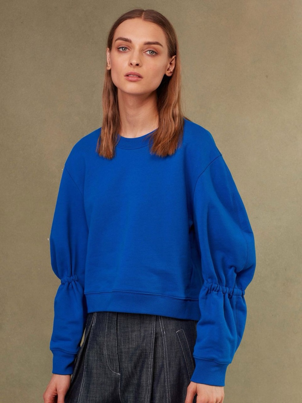 Tibi Royal Blue Crewneck Sweatshirt